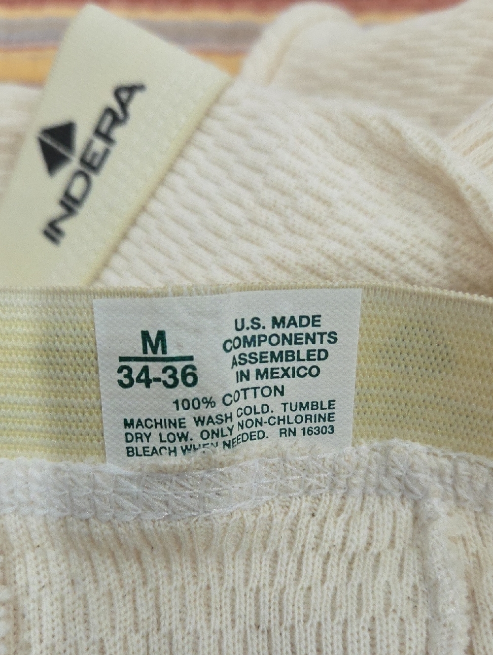 Indera Cream Men's Thermal Bottoms - Picture 6 of 6